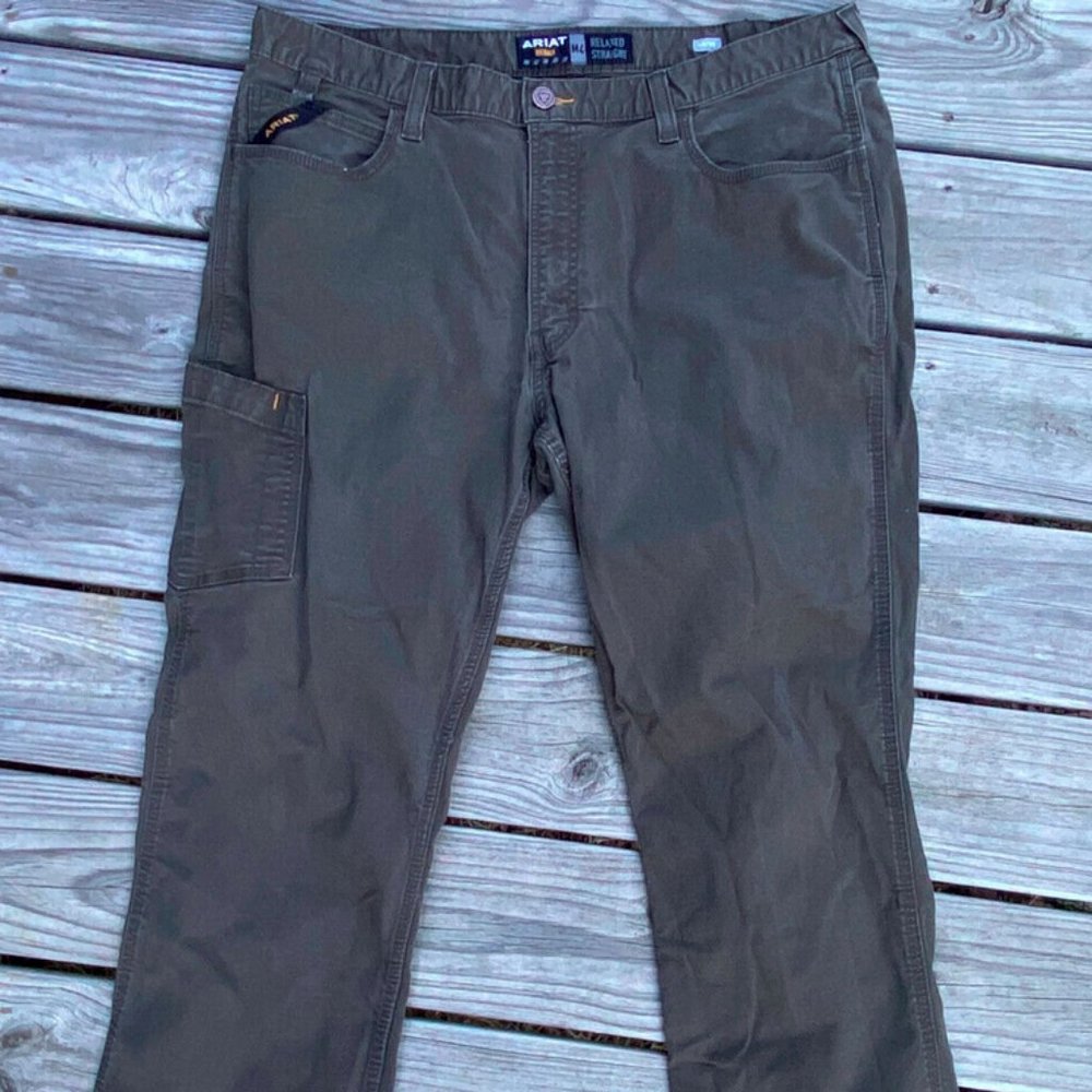 Ariat Rebar M4 Relaxed Straight Fit Workwear Pants Brown Mens Size 40/30 Utility